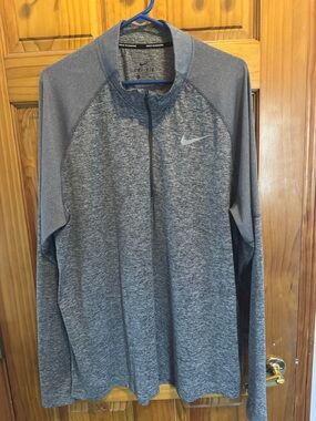 Nike Heather Gray Dri-FIT Half-Zip Performance Pullover